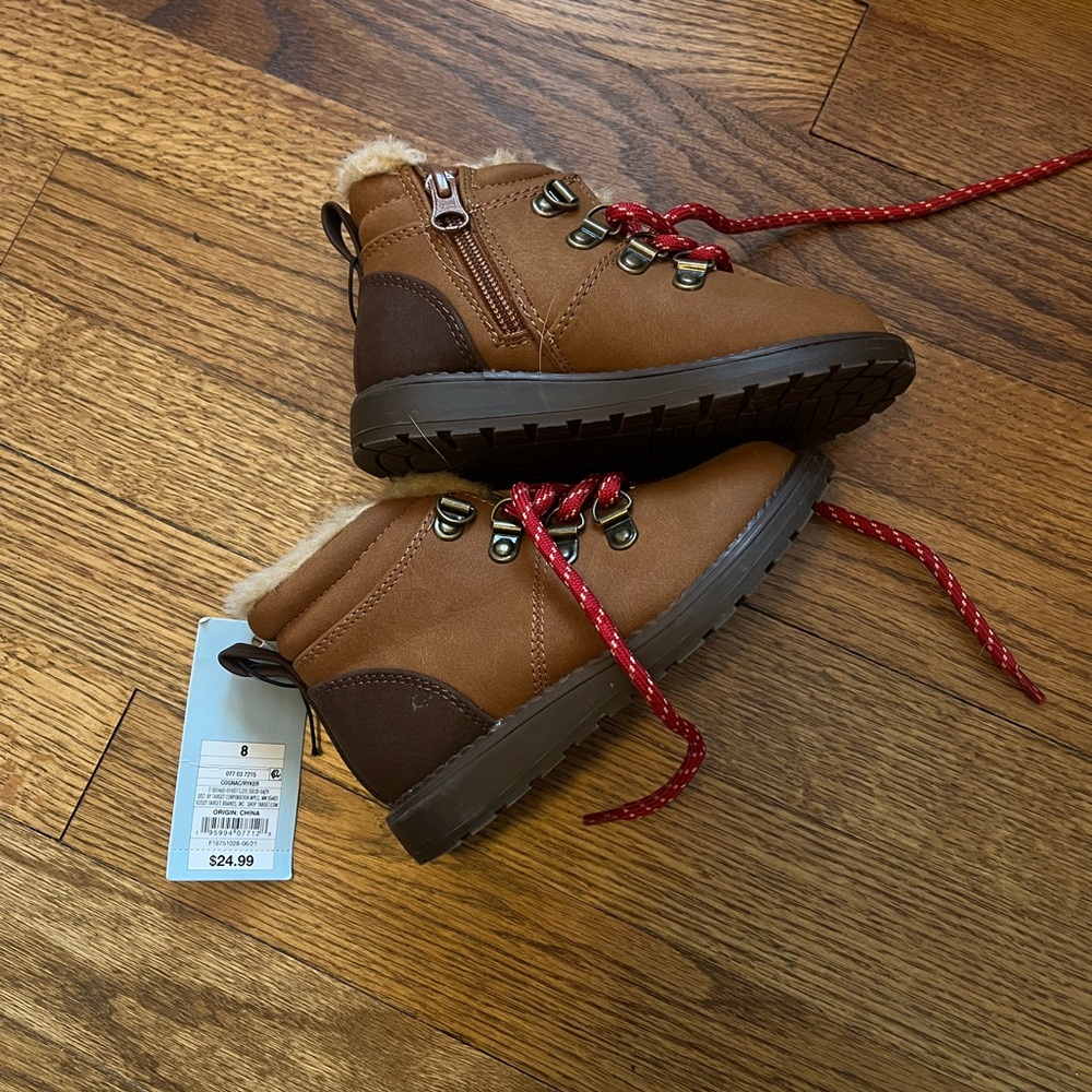 Cat & Jack Brown and Red Kids Boots